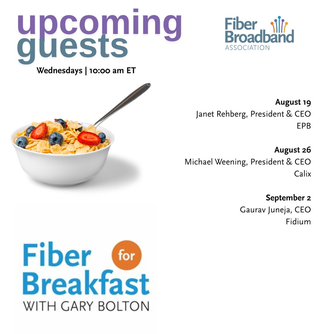 Upcoming FFB Guests8.11
