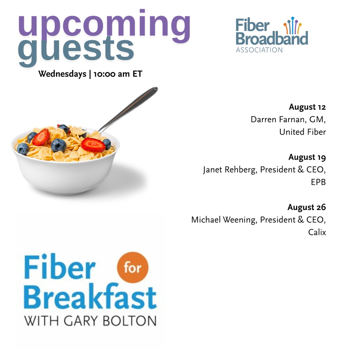Upcoming FFB Guests8.4